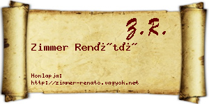 Zimmer Renátó névjegykártya